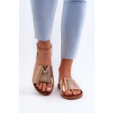 EVENTO PE1 Women's Eco Leather Flat Sandals Golden Maliha | ePonuda.com