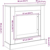  Okvir za kamin bijeli 90 x 30 x 90 cm od konstruiranog drva | shoptok.hr
