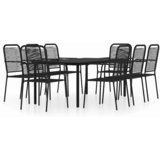  9-dijelni vrtni blagovaonski set crni | shoptok.hr