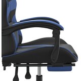  Igraća stolica od umjetne kože s osloncem za noge crno-plava | shoptok.hr