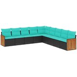 vidaXL Vrtni set od 9 dijelova s jastucima crni poliratan - Crna Bez stola 1 | shoptok.hr