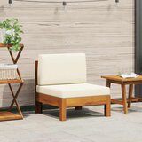  Srednja sofa s krem bijelim jastucima masivno bagremovo drvo | shoptok.hr