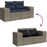  Vrtna garnitura - 4-dijelni set vrtnih sofa od poliratana s jastucima sivi - Siva sa spremištem 1 | shoptok.hr