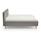 Meise Möbel Siva oblazinjena zakonska postelja brez letvenega dna 140x200 cm Mattis – | Shoptok.si