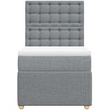  Box spring krevet s madracem svjetlosivi 90x190 cm od tkanine Slike
