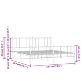 Metalni okvir kreveta uzglavlje i podnožje crni 183x213 cm | shoptok.hr