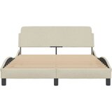  Okvir za krevet s uzglavljem krem 140x190 cm od tkanine | shoptok.hr