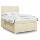  Krevet s oprugama i madracem krem 140x200 cm od tkanine | shoptok.hr