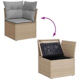  Vrtna sedežna garnitura z blazino 7 pcs Bež Poly ratan, (5000142864) | Shoptok.si