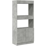 vidaXL Visoka omara betonsko siva 63x33x140 cm inženirski les | Shoptok.si