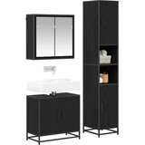  Set namještaja za kupaonicu 3 kom. Crni hrast 65 x 33 x 60 cm | shoptok.hr