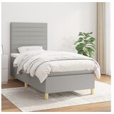  Okvir kreveta s oprugama i madrac svjetlosivi 90x200cm tkanina | shoptok.hr