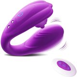 SuperLove Couple Clitoral Tongue Vibrator with Remote Purple | Shoptok.si