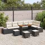  Sjedeća garnitura za vrt 10 kom. Crna poliratan 319 x 154 x 85 cm | shoptok.hr
