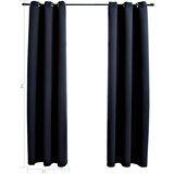  Zavjese za zamračivanje s prstenovima 2 kom. Crne 97x213 cm Tkanina | shoptok.hr