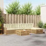  Set vanjskih sofa 6 kom. Bijela i krem Poliester | shoptok.hr