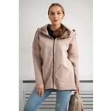  Insulated sweatshirt with longer back and pockets dark beige | shoptok.hr