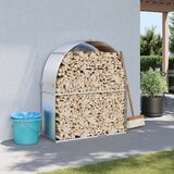 vidaXL Nosilec za polena srebrn 120x45x140 cm pocinkano jeklo | Shoptok.si