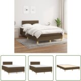 The Living Store Box spring postelja z vzmetnico temno rjav 120x200 cm blago - Box Spring Postelja, (21737718) | Shoptok.si