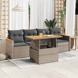 Maison Chic Seti vrtnega pohištva - Vrtna garnitura - Vrtni pohištvo set 5-delna z blazinami poli ratan/akacija, (21818877) | Shoptok.si
