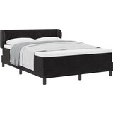 vidaXL Postelja s pomično podlago in vzmetnico Črna 160x200 cm Žamet | Shoptok.si