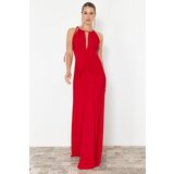 Trendyol Edition Red Window/Cut Out Detailed Evening Long Evening Dress Cene