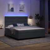  LED Box Spring Krevet Tamno siva 180 x 200 cm tkanina | shoptok.hr