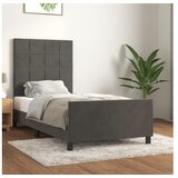  Za krevet s uzglavljem tamnosivi 90x190 cm baršunasti | shoptok.hr
