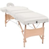 The Living Store 3-conska zložljiva masažna miza in stolček debeline 10 cm bela - Masažna Miza In Stolček, (21417130) | Shoptok.si