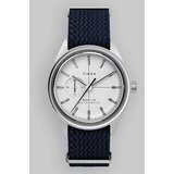 Timex Marlin Jet Auto Case Silver Watch navy fab strap | Shoptok.si