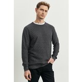ALTINYILDIZ CLASSICS Men's Anthracite Standard Fit Normal Cut, Bicycle Collar Patterned Knitwear Sweater. Cene