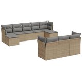  10-dijelni set vrtnih sofa s jastucima bež od poliratana | shoptok.hr