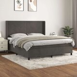  Box spring postelja z vzmetnico temno siva 180x200 cm žamet, (20791249) Cene