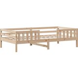 vidaXL Posteljni okvir s streho 90x190 cm trdna borovina | Shoptok.si