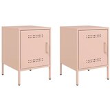  Noćni ormarići 2 kom ružičasti 36 x 39 x 50 5 cm čelični | shoptok.hr
