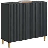  Strani šal Črna 89 x 34,5 x 80 cm Inženirski les, (5000233724) | Shoptok.si