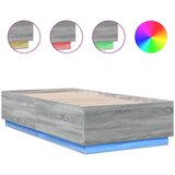  Okvir za krevet s LED svjetlima siva Sonoma 90 x 190 cm drveni | Eponuda.com