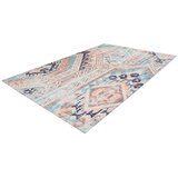 Kayoom RAVNO TKANA PREPROGA Indiana 200 Multi / Blau 120/170 cm tkano modra, večbarvno | Shoptok.si