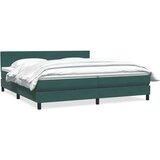 Box Spring krevet s madracem tamno zeleni 180x220 cm baršun | shoptok.hr