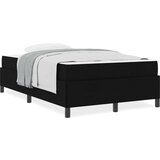 vidaXL Postelja z vzmetnico Črna 120 x 200 cm Tkanina, inženirska les | Shoptok.si