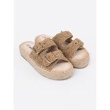 SEASTAR Beige braided slippers on a platform with buckles | Shoptok.si