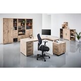 Voleo kotna pisalna miza leseni material barve hrasta | Shoptok.si