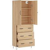  Visoka komoda hrasta sonome 69,5x34x180cm od konstruiranog drva Slike