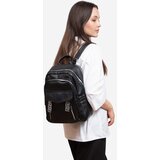 SHELOVET Women's black leatherette backpack | shoptok.hr