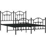 Metalni okvir kreveta uzglavlje i podnožje crni 140x200 cm | shoptok.hr