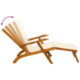  Zložljiv in nagibni ležalnik 2 pcs Kremno bela, (5000284746) | Shoptok.si
