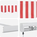 vidaXL ročna retraktibilna tenda rdeče in bele črte 350x250 cm | Shoptok.si