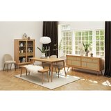 Unique Furniture Nizka komoda v hrastovem dekorju z drsnimi vrati v naravni barvi 180x80 cm Barrali – | Shoptok.si