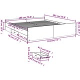 vidaXL Posteljni okvir s predali siva sonoma 180x200 cm inženirski les | Shoptok.si