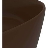 vidaXL Razkošen umivalnik okrogel mat temno rjav 40x15 cm keramičen | Shoptok.si